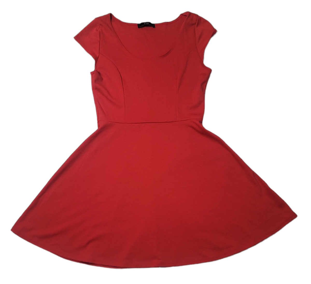 casual simple red dress SpineFind