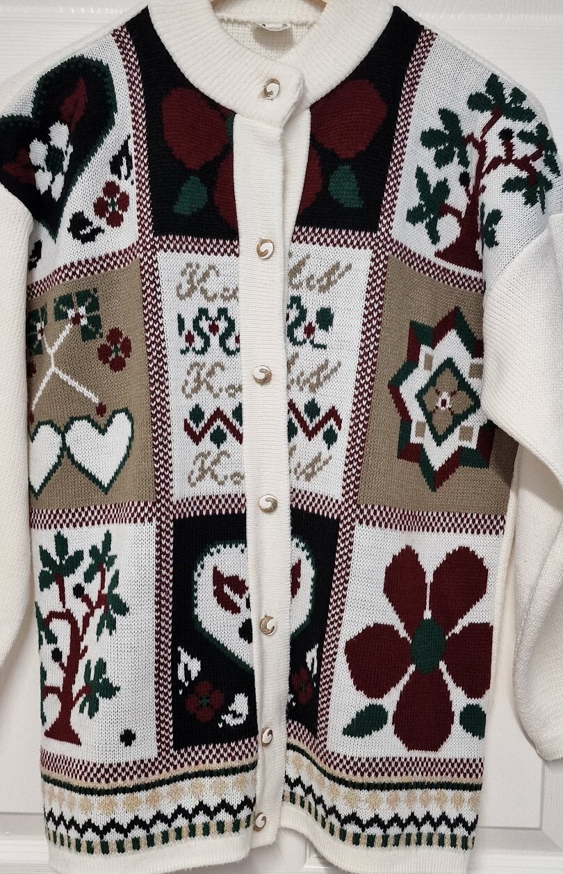 Vtg Basic Collection Xmas Nordic Patchwork Cardig… - image 6
