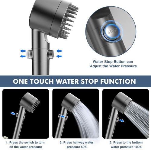 FEELSO Handheld Shower Head with Filtered,High Pressure Shower ON/OFF ...
