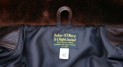 B-G INC. 55J14 KOREAN WAR USN G-1, NEW LEATHER FLIGHT JACKET B-G INC. 55J14 KOREAN WAR USN G-1, NEW LEATHER FLIGHT JACKET
