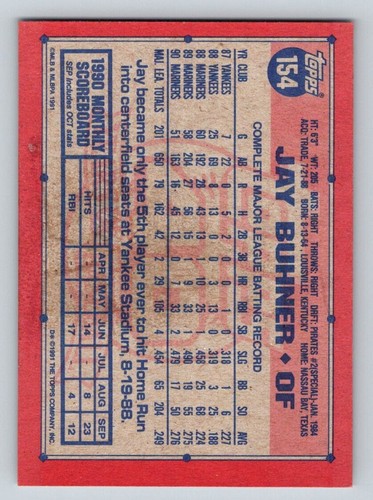 1991 TOPPS BASEBALL CARDS - ROOKIE - MVP - HOF - COMPLETE YOUR SET - TTM #1-#298 - Picture 259 of 498