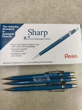 3 EACHS NEW P207 PENTEL .7MM MECHANICAL PENCILS W/POCKET CLIP