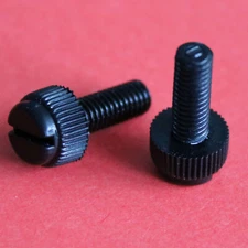 Black  Nylon Plastic M4 x 20mm Thumb screws Knurled + Slotted Thumb Screw 100pcs