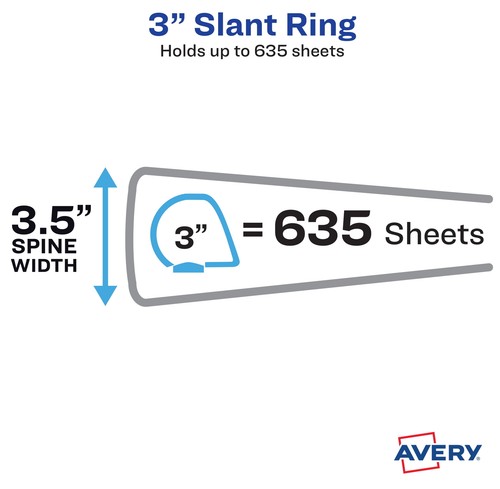 Heavy Duty View Binder, Black, 3-inch, Slant Ring, One-Touch, 635 Sheets, 1ct - Picture 2 of 12