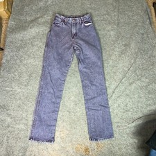 Vintage Wrangler Womens Jeans 10 Purple Straight Tall Denim Cowboy Western 70s