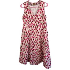 Tulip fit and flare floral print sleeveless dress womens small pinup coquette