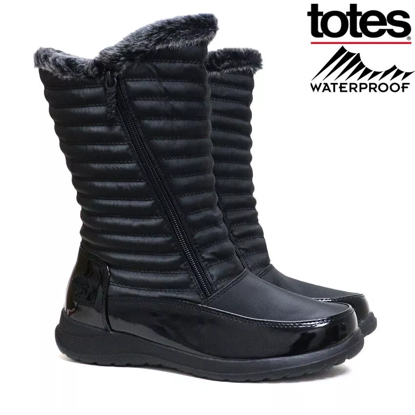 LADIES WATERPROOF BOOTS WINTER SNOW THERMO TEX WARM FUR THERMAL SKI ANKLE BOOTS
