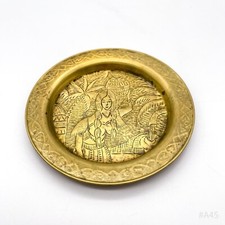 Antyczny mosiężny talerz cytowany dekoracja: „Marokański” Handmade | 12cm
