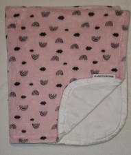 Blankets  Beyond Rainbows Clouds Baby Blanket Pink White Black Fleece