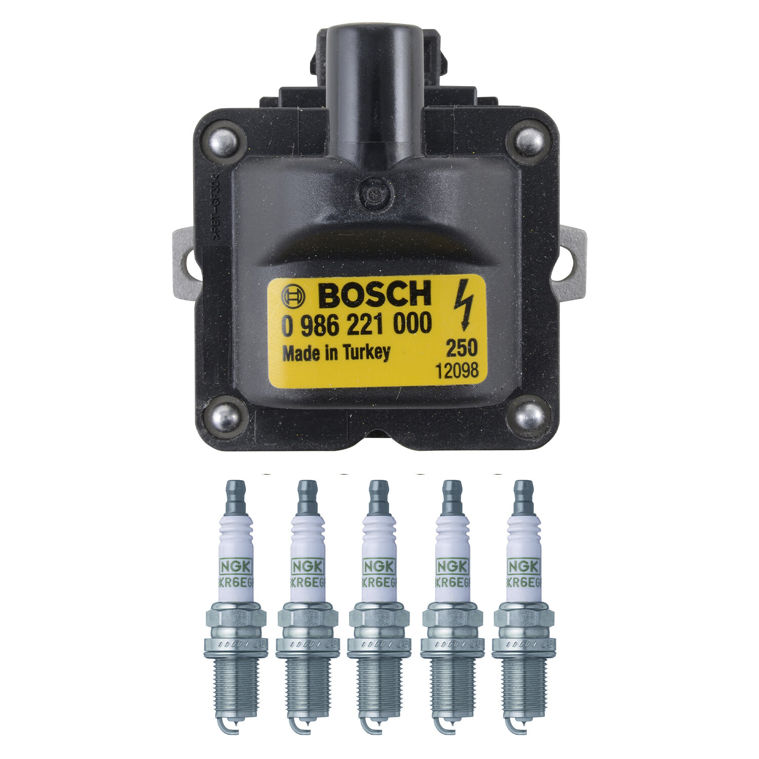 Bosch Ignition Coil NGK 5 G-Power Spark Plug Kit For 80 90 100 S60 C70 XC90 L5