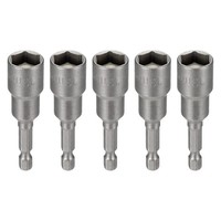 "5X Nussausdreher 13Mm 1/4\" 65Mm Magnet Grau"