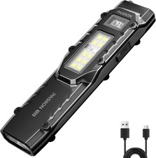 EDC Tactical Flashlight, Flat Flashlights Rechargeable,Dual-Switches LED Small F