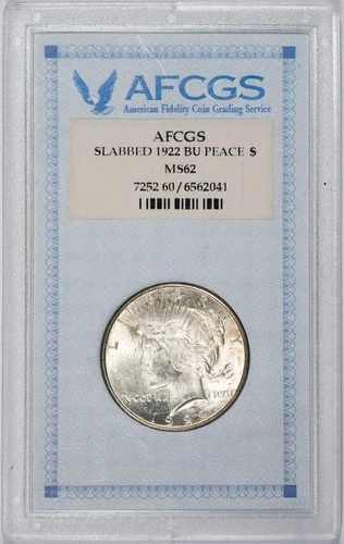 1922-P Peace Silver Dollar Choice Uncirculated BU+ in Obsolete Holder!