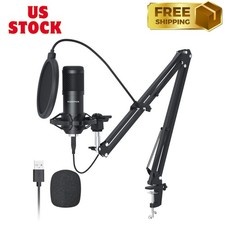USB Condenser Podcast Microphone for PC: Studio Microphone Kit with 192KHz