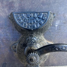 Cast iron wall coffee grinder mill NO. 5 PAT JUNE 94 ARCADE MFG CO