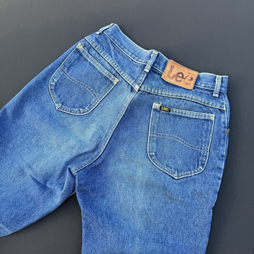 Vintage 80s Lee Rider Talon Zip Raw Denim Western Blue Jeans