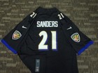 SEWN DEION SANDERS #21 PRIMETIME BALTIMORE RAVENS BLACK NFL GAME FOOTBALL JERSEY — photo 2