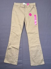 NWT Girls 12 Chino Pants Tan Uniform Stretch Bootcut Leg The Children's Place