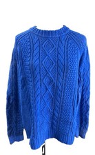 Ralph Lauren women's Vintage M Cable Knit Sweater Blue