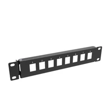 1U 10 Mini Hinged 8 Port Blank Keystone Patch Panel 10 inch Rack Mount, 8 Holes