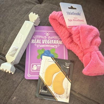 Assorted Makeup & Skincare Lot: Makeup Eraser Mini Pro, Blueberry Mask, Headband