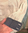 TOMMY HILFIGER blouse BLUE POLKA DOT ROLL TAB WHITE COTTON SHIRT womens XXL 2X — photo 5