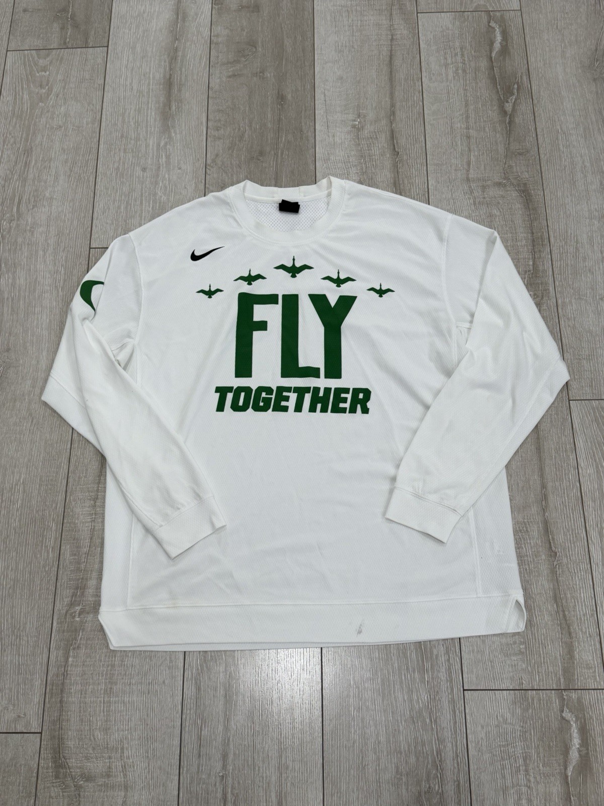 Men XL Nike Oregon Ducks Team Issued Long Sleeve Shooting Shirt Fly Together 