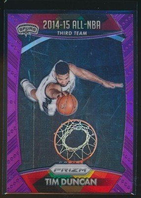 2015-16 Panini Prizm All-NBA Team Purple 48/99 Tim Duncan #386 San antonio spurs