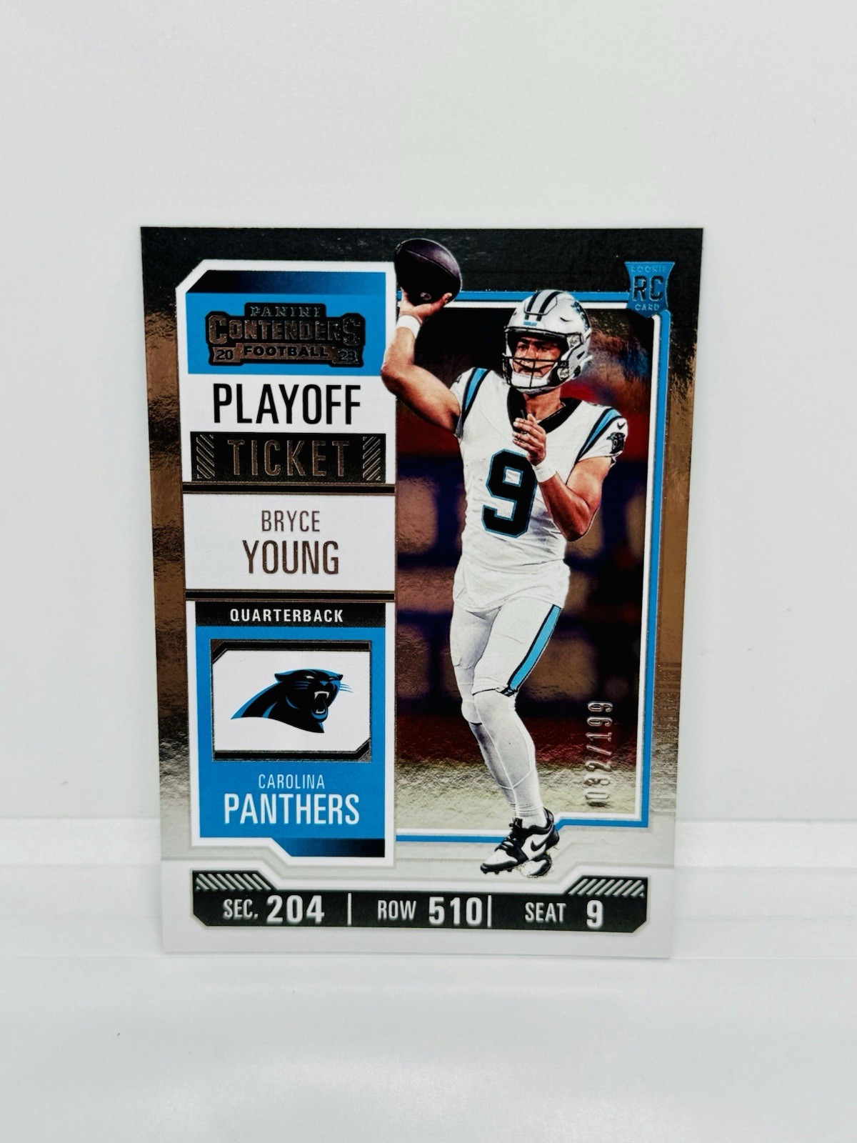 2023 Panini Contenders BRYCE YOUNG Rookie Playoff Ticket /199 Panthers RC #15