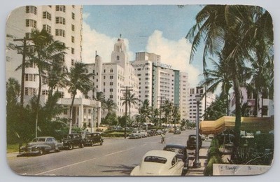 Collins Avenue Miami Beach Florida Hotels Street View Postcard
