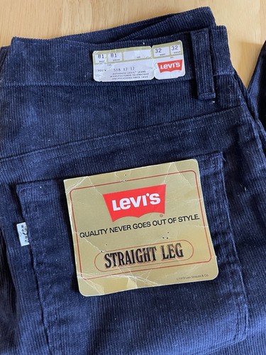 Vintage 80s Levi’s 518 Corduroy Jeans Straight Pants White Tab 32x32 NWT - Picture 2 of 5