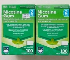 2x100 Rite Aid Nicotine Gum Cool Mint 2 Mg Ea 100 Count Sugar Free Exp 1/2027
