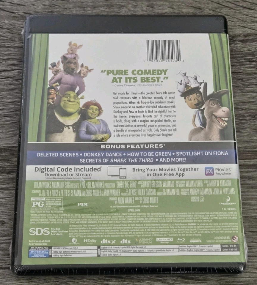 Shrek the Third (4K UHD Blu-ray/Blu-ray, Digital) NEW NO/slipcover. - Image 2 of 2