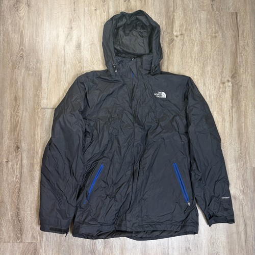 The North Face Mens Shell Jacket Medium HyVent Black Full Zip Hooded Windbreaker