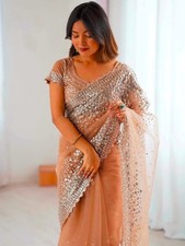Bollywood Pakistani Saree Bridal Sari Blouse Designer Party Wear Wedding Indian