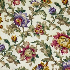 Mill Creek Floral IVORY Pink Home Decor Cotton Drapery Pillow Sewing Fabric BTY