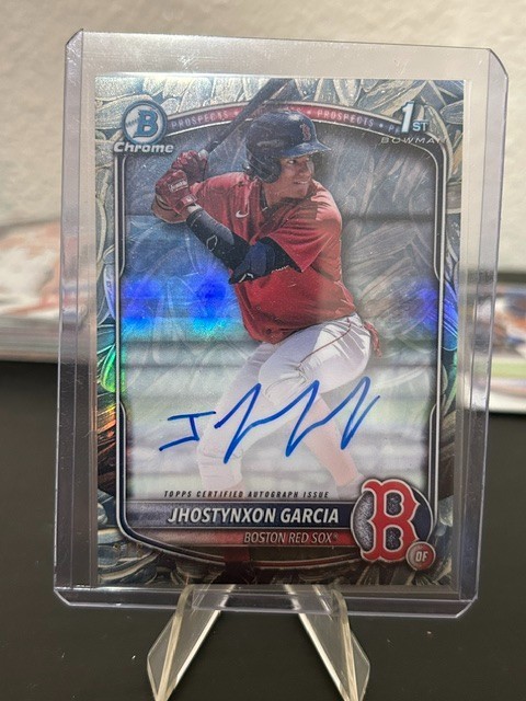 JHOSTYNXON GARCIA 2025 BOWMAN CHROME #CPA-JGA SUNFLOWER SEEDS REFRACTOR AUTO 3/5