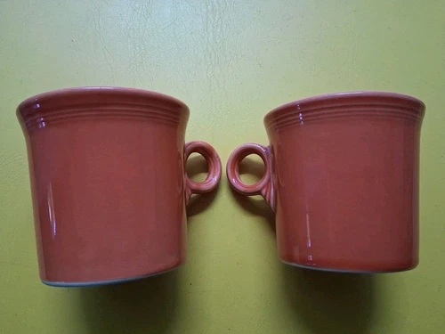 FiestaWare O Ring Handle Persimmon Coffee Cup Mug Homer Laughlin HLC Made in USA