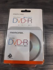 Memorex Mini DVD-R Camcorder Disc 5 Pack 4X 1.4GB 30min Single Sided New Sealed