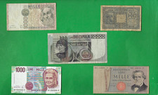 ITALY  1944 - 1990 ~ LIRE ~ 5 X PAPER MONEY LOT # 9515 (*-*)
