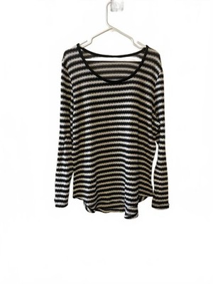 Bobbie Brooks Plus Size 2X Black and White Striped Sweater