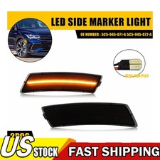 Led Front Bumper Side Marker Light For Vw 2018-2023 Tiguan 2012-19 Beetle Smoked