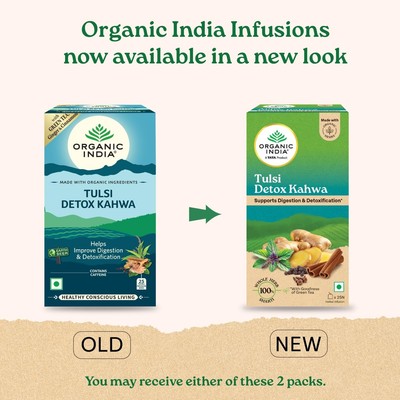 ORGANIC INDIA Tulsi Detox Kahwa Improve Digestion & Detoxification - 25 Tea Bags