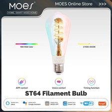 MOES Tuya WiFi Smart ST64 Edison LED Light Bulbs 16 Million RGB Color Changing 2
