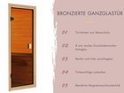 Gartensauna Lenchen 3 terragrau mit bronzierter Ganzglastür