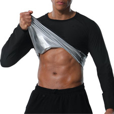 Sauna Shirt for Men Weight Loss Sweat Suit Mens Compressions Shirts Body Shaper