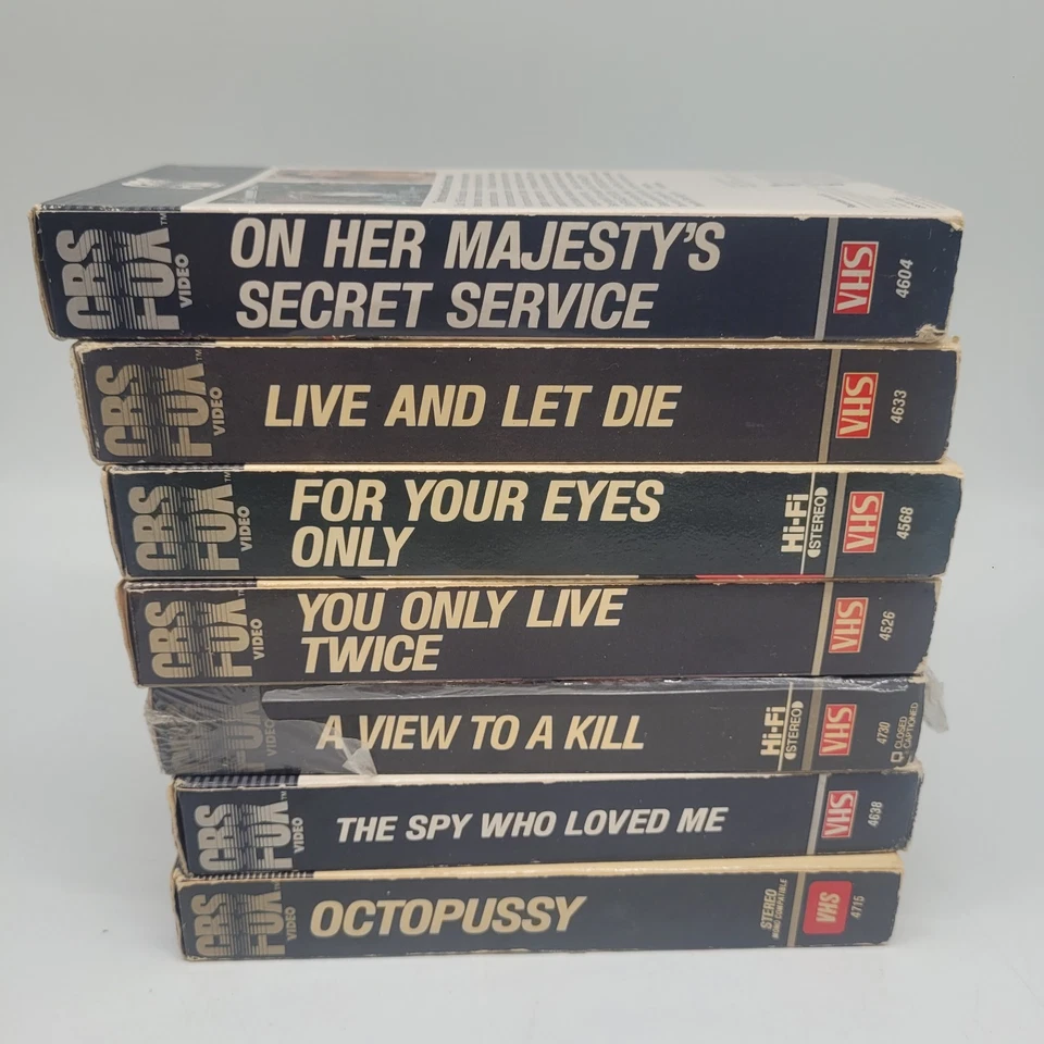 7x Red Bar CBS Fox James Bond 007 VHS VCR Tapes Lot Octopussy Live Let Die - Image 2 of 4