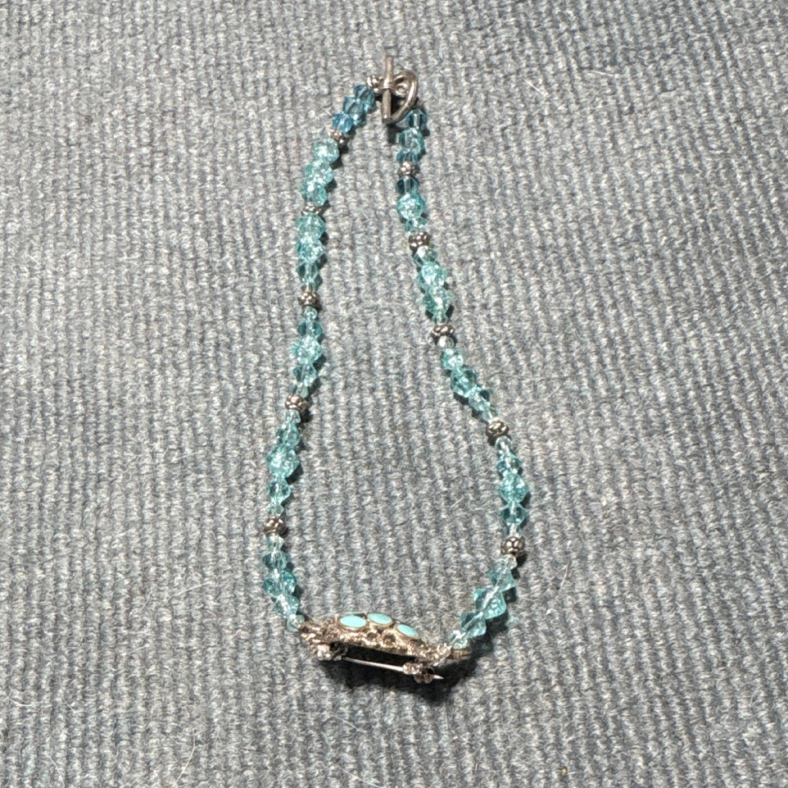 Adjustable Turquoise Turtle Charm Beaded Bracelet… - image 2
