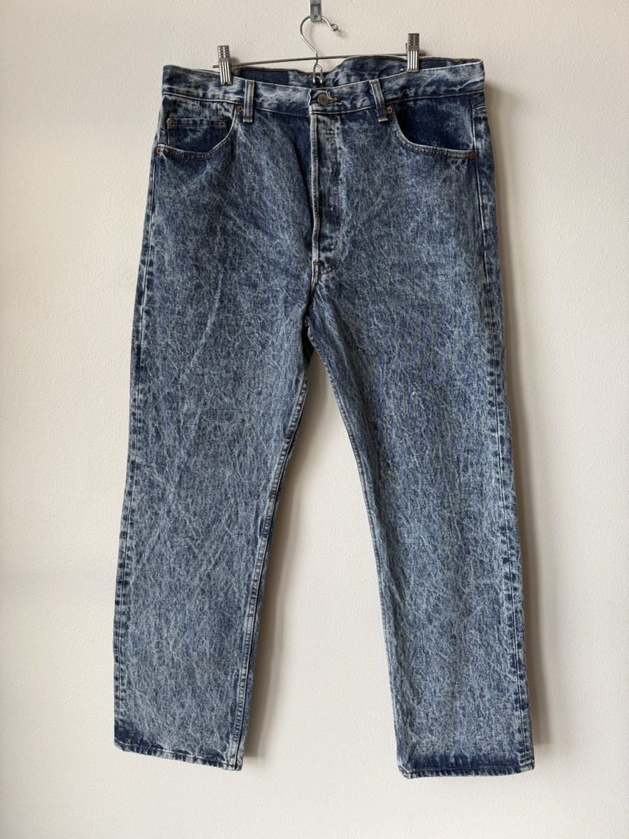 Vintage Levi's 501 Whitewashed Jeans USA MADE 80s 38X30 NOS