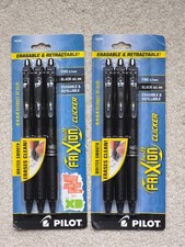 LOT OF 2 Pilot FriXion Clicker Erasable Retractable Gel Pens, Pack of 3 BLACK